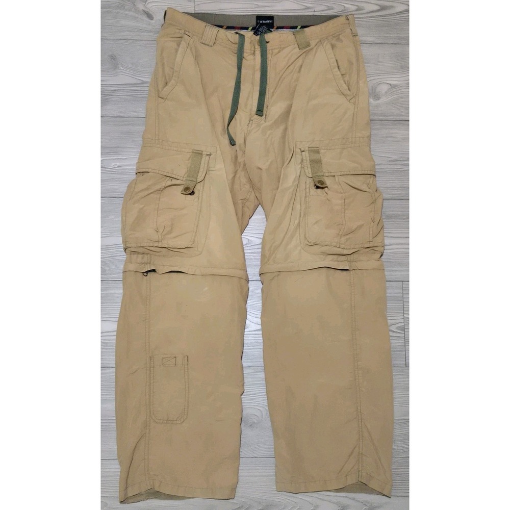 VTG Y2K‎ No Boundaries Beige Cargo Pants Size 36x32 Heavy Baggy Wide Leg Skater
